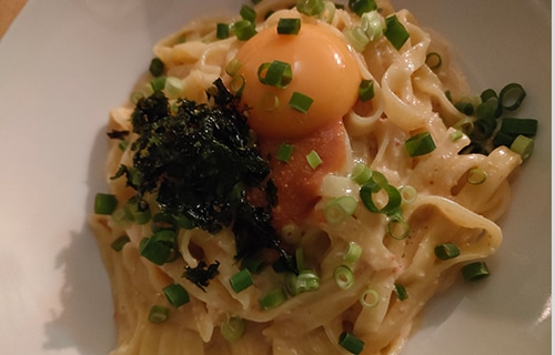 明太クリームパスタ