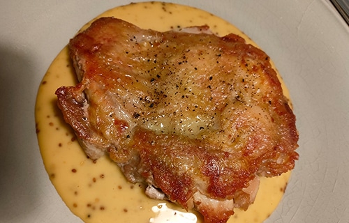 パリパリチキンのマスタード